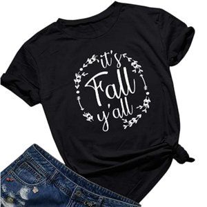 It's Fall Y'All Black Graphic T-Shirt
